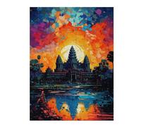 1000pcs(52x38cm) Puzzles pour Adolescents Angkor Wat Sunset Reflection Jeux De Puzzle Amusants Et Difficiles Activités Ludiques À La Maison 1000pcs(52x38cm)