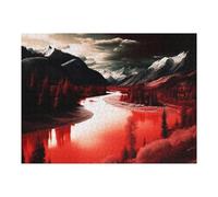 1000pcs(52x38cm) Puzzles pour Adolescents Blood Red River Puzzles Jeux Relaxants Améliore La Mémoire Cadeaux Uniques pour Un Anniversaire Et Noël 1000pcs(52x38cm)