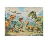 1000pcs(52x38cm) Puzzles pour Adolescents Boy Meets Dinosaurs in Fantasy World Puzzles pour Adultes Jeu Familial Analyse Et Logique Jeu Stimulant Cadeaux 1000pcs(52x38cm)