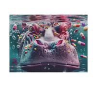 1000pcs(52x38cm) Puzzles pour Adolescents Colorful Underwater Hippo Puzzles Jeux Relaxants Améliore La Mémoire Cadeaux Uniques pour Un Anniversaire Et Noël 1000pcs(52x38cm)