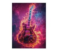 1000pcs(52x38cm) Puzzles pour Adolescents Electric Guitar Neon Art Print Puzzles pour Adultes, Jeux Familiaux, Défi Difficile, Cadeaux De Noël Et d'anniversaire 1000pcs(52x38cm)