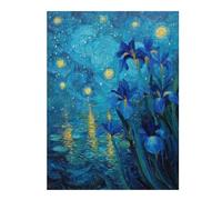 1000pcs(52x38cm) Puzzles pour Adolescents Starry Night Iris Reflections Puzzles pour Adultes, Jeux Familiaux, Défi Difficile, Cadeaux De Noël Et d'anniversaire 1000pcs(52x38cm)