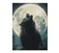 1000pcs(52x38cm) Puzzles pour Adolescents Wolf Howling at Full Moon Poster-1 Puzzles pour Adultes, Jeux Familiaux, Défi Difficile, Cadeaux De Noël Et d'anniversaire 1000pcs(52x38cm)
