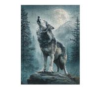 1000pcs(52x38cm) Puzzles pour Adolescents Wolf Howling at Moon Poster-1 Puzzles pour Adultes, Jeux Familiaux, Défi Difficile, Cadeaux De Noël Et d'anniversaire 1000pcs(52x38cm)