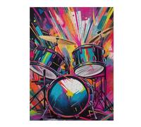 1000pcs(52x38cm) Puzzles pour Adultes Colorful Drum Set Artwork Puzzles pour Adultes À Monter Soi-même - Difficulté Élevée - Cadeaux Uniques pour Un Anniversaire Ou Noël 1000pcs(52x38cm)