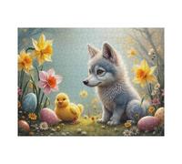 1000pcs(52x38cm) Puzzles pour Adultes Easter Fox and Chick Scene Jeu De Puzzle Casse-tête pour Améliorer La Mémoire Cadeaux Uniques pour Un Anniversaire Et Noël 1000pcs(52x38cm)