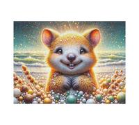 1000pcs(52x38cm) Puzzles pour Adultes Golden Hamster on Beach Jeu De Puzzle Casse-tête pour Améliorer La Mémoire Cadeaux Uniques pour Un Anniversaire Et Noël 1000pcs(52x38cm)