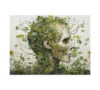 1000pcs(52x38cm) Puzzles pour Adultes Nature's Reclamation Skull Overgrown with Plants Jeu De Puzzle Casse-tête pour Améliorer La Mémoire Cadeaux Uniques pour Un Anniversaire Et Noël 1000pcs(52x38cm)