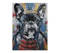 1000pcs(52x38cm) Puzzles pour Adultes Samurai Bulldog Art Print Casse-têtes pour Adultes - Jeu De Réflexion - Niveau De Difficulté : Difficile - Interaction Parent-Enfant 1000pcs(52x38cm)