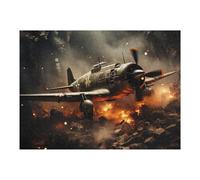 1000pcs(52x38cm) Puzzles pour Adultes Warplane Crash Scene-1 Jeu De Puzzle Casse-tête pour Améliorer La Mémoire Cadeaux Uniques pour Un Anniversaire Et Noël 1000pcs(52x38cm)