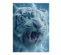 1000pcs(52x38cm) Puzzles pour Adultes White Tiger Roar Nature's Power Puzzles pour Adolescents - Jeux À Faire Soi-même - Défi Difficile - Cadeaux d'anniversaire Et Cadeaux Uniques 1000pcs(52x38cm)