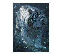 1000pcs(52x38cm) Puzzles pour Adultes White Tiger with Glowing Eyes Puzzles pour Adultes Jeux De Détente Idées Cadeaux pour Passer Le Temps Entre Amis Et en Famille 1000pcs(52x38cm)
