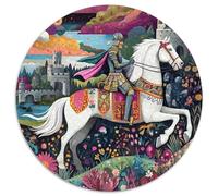 1000pcs (67.5x67.5cm) Art Irlandais Jigsaw Chevalier au Cheval Blanc Puzzles À Faire Soi-même pour Adultes