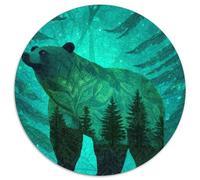 1000pcs (67.5x67.5cm) Bear in Shades of Green Against A Tree-Like Background Puzzle Jouet en Bois Cadeau Unique Décoration Intérieure Jeu ÉduChatif Challenge Toy