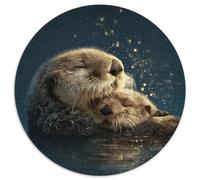 1000pcs (67.5x67.5cm) Étoiles la Nuit Puzzle Jouet en Bois Cadeau Unique Décoration Intérieure Little Loutre Hugging His Mother Jeu ÉduChatif Challenge Toy