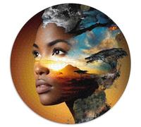 1000pcs (67.5x67.5cm) Femmes africaines Puzzle Jouet en Bois Cadeau Unique Décoration Intérieure Savane et Mont Kenya Jeu ÉduChatif Challenge Toy