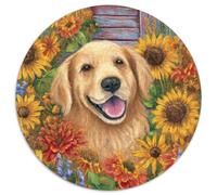 1000pcs (67.5x67.5cm) Golden Retriever Souriant, Illustration de Paysage Rural Puzzle Jouet en Bois Cadeau Unique Décoration Intérieure Jeu ÉduChatif Challenge Toy