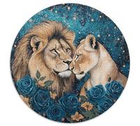 1000pcs (67.5x67.5cm) Lion et Lionne Jigsaw Romantic Faune Sauvage Art Puzzles À Faire Soi-même pour Adultes