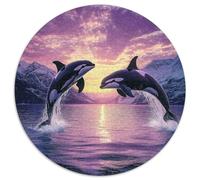 1000pcs (67.5x67.5cm) Orques sautant Hors de l'eau Jigsaw Art de Paysage Naturel Style Puzzles À Faire Soi-même pour Adultes
