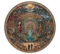 1000pcs (67.5x67.5cm) Peinture de Mandala : Un Homme parcourant Le Monde Jigsaw Puzzles À Faire Soi-même pour Adultes