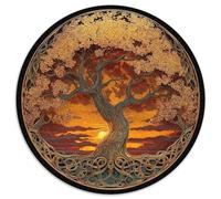 1000pcs (67.5x67.5cm) Puzzles pour Adolescents Adultes Coucher de Soleil orangé doré Celtic Arbre Coucher de Soleil