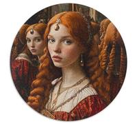 1000pcs (67.5x67.5cm) Puzzles pour Adolescents Adultes Dame au Miroir Red-Haired People in Medieval England