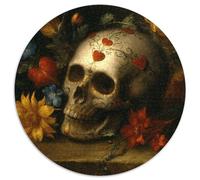 1000pcs (67.5x67.5cm) Puzzles pour Adolescents Adultes des crânes en Sucre, des cœurs et des Fleurs.