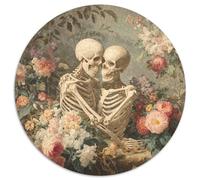 1000pcs (67.5x67.5cm) Puzzles pour Adolescents Adultes Romantic Theme of Moyen-âge Style, Skull, Fleurs