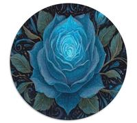 1000pcs (67.5x67.5cm) Puzzles pour Adolescents Adultes Rose éclatante avec tourbillons et Feuilles sur Fond Sombre
