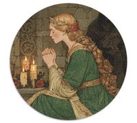 1000pcs (67.5x67.5cm) Puzzles pour Adolescents Adultes Une Noble en prière dans Une église, Style médiéval