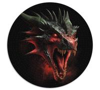 1000pcs (67.5x67.5cm) Tête de Dragon Noir et Rouge Jigsaw Flammes ardentes Puzzles À Faire Soi-même pour Adultes
