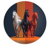 1000pcs (67.5x67.5cm) Three ChevauxJigsaw Rayures Orange Verticales Puzzles À Faire Soi-même pour Adultes