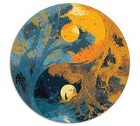 1000pcs (67.5x67.5cm) Yin-Yang Symbol, Interweaving of Stars and Moon in The Night Sky Puzzle Jouet en Bois Cadeau Unique Décoration Intérieure Jeu ÉduChatif Challenge Toy