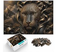 1000pcs (70x50cm), Puzzle Image 1000 Pièces, Jaguar Gold Relief Deco | Pour un Noël sans écran : Puzzle adulte 1000 pièces ; pour les moments tranquilles entre Noël et le Nouvel An.