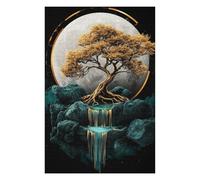 1000pcs(75x50cm) Casse-têtes pour Adolescents Golden Tree Moonlit Reflection Casse-têtes pour Adultes, Jeu De Réflexion, Anti-Stress, Idéal en Cadeau pour Toute La Famille 1000pcs(75x50cm)