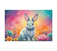 1000pcs(75x50cm) Casse-têtes pour Adolescents Rainbow Bunny Garden Puzzles pour Adultes, Jeux De Réflexion, Analyse Et Logique, Cadeaux d'anniversaire Et Cadeaux Uniques 1000pcs(75x50cm)