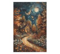 1000pcs(75x50cm) Casse-têtes pour Adolescents Whimsical Forest Cottage Scene Casse-têtes pour Adultes, Jeu De Réflexion, Anti-Stress, Idéal en Cadeau pour Toute La Famille 1000pcs(75x50cm)
