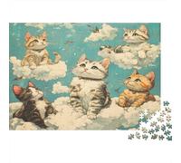 1000pcs (75x50cm) Chat on The Cloud Jigsaw Animation Puzzles À Faire Soi-même pour Adultes