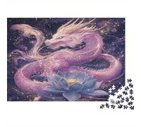 1000pcs (75x50cm) DragonRose mystérieux Jigsaw Étoiles cosmiques et Lotus Bleu Puzzles À Faire Soi-même pour Adultes