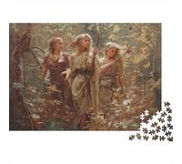 1000pcs (75x50cm) Fée avec Arc et flèches Puzzle Jouet en Bois Cadeau Unique Décoration Intérieure Hunting Forêt Scene Jeu ÉduChatif Challenge Toy