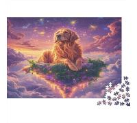 1000pcs (75x50cm) Golden Retriever Puzzle Jouet en Bois Cadeau Unique Décoration Intérieure Îles flottantes Jeu ÉduChatif Challenge Toy