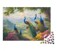 1000pcs (75x50cm) Groupe de Magnifiques paons Puzzle Jouet en Bois Cadeau Unique Décoration Intérieure Jeu Éducatif Challenge Toy