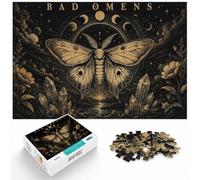 1000pcs (75x50cm), Puzzle Image 1000 Pièces, Bad Omens Moth and Moon Phases