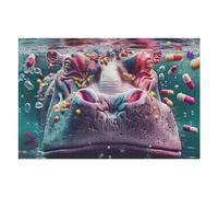 1000pcs(75x50cm) Puzzle pour Adolescents Colorful Underwater Hippo Puzzle - Jeux Relaxants - Défi Difficile - Cadeau d'anniversaire, Cadeaux, 1000pcs(75x50cm)