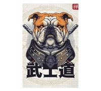 1000pcs(75x50cm) Puzzle pour Adolescents Japanese Samurai Bulldog Puzzles pour Adultes Jouets Anti-Stress Défi Difficile Et Stimulant 1000pcs(75x50cm)