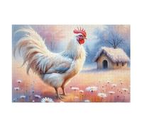 1000pcs(75x50cm) Puzzle pour Adolescents Rooster in Daisy Field Puzzle - Jeux Relaxants - Défi Difficile - Cadeau d'anniversaire, Cadeaux, 1000pcs(75x50cm)