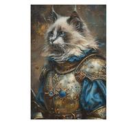 1000pcs(75x50cm) Puzzle pour Adolescents Royal Cat Armor Portrait Puzzles pour Adultes Jouets Anti-Stress Assemblage De Motifs Activités Amusantes À La Maison 1000pcs(75x50cm)