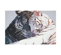 1000pcs(75x50cm) Puzzle pour Adolescents Sweet Tiger Puzzle - Jeux Relaxants - Défi Difficile - Cadeau d'anniversaire, Cadeaux, 1000pcs(75x50cm)
