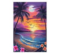1000pcs(75x50cm) Puzzle Tropical Moonlit Beach Scene Puzzle pour Adultes, Jouet, Décoration Murale, Cadeaux Uniques d'anniversaire Et De Noël 1000pcs(75x50cm)