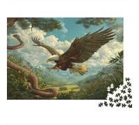 1000pcs (75x50cm) Puzzles pour Adolescents Adultes Condor chassant et Volant vers Le Cobra